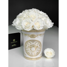 VERSACE portselanvaas 19 valge roosiga