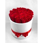 19 red roses in ceramic vase