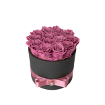 15 dusty pink roses in vase